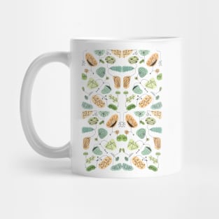 Abstract Mid Century modern Watercolor in Teal Orange and Green Mug